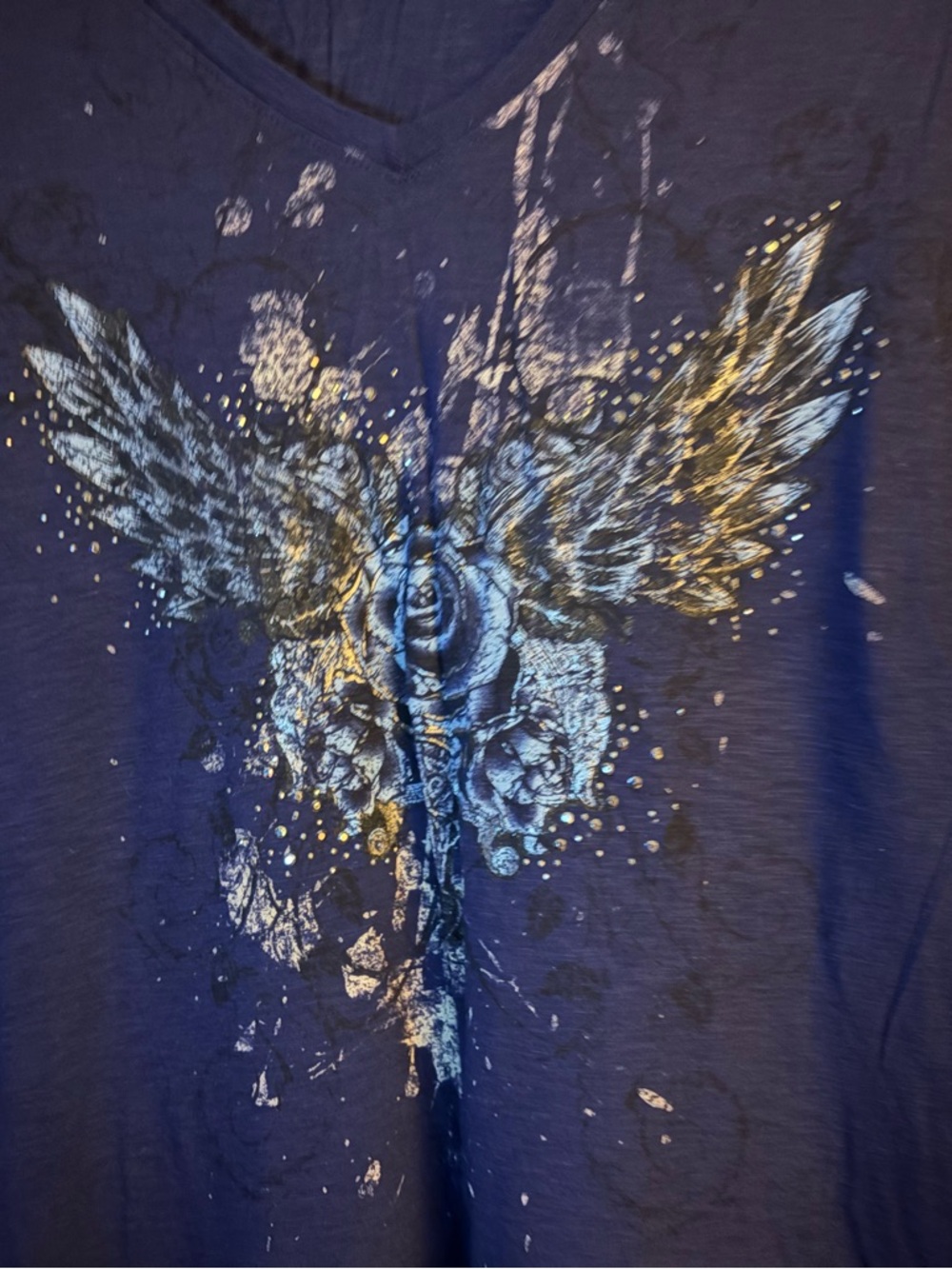 Bundle of 3 Long Sleeve V-Neck Tops - Navy, Teal and Gray - Picture 3 of 13